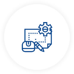Icon of a blueprint with a pencil